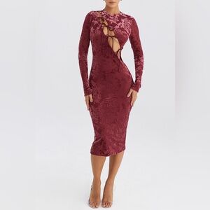 Mahogany Devore Midi Dress